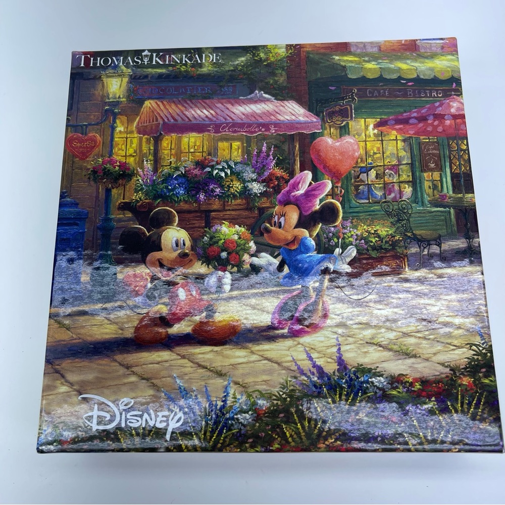 Disney Puzzle Thomas Kinkade Mickey & Minnie Sweetheart Cafe 750 Pieces Romance
